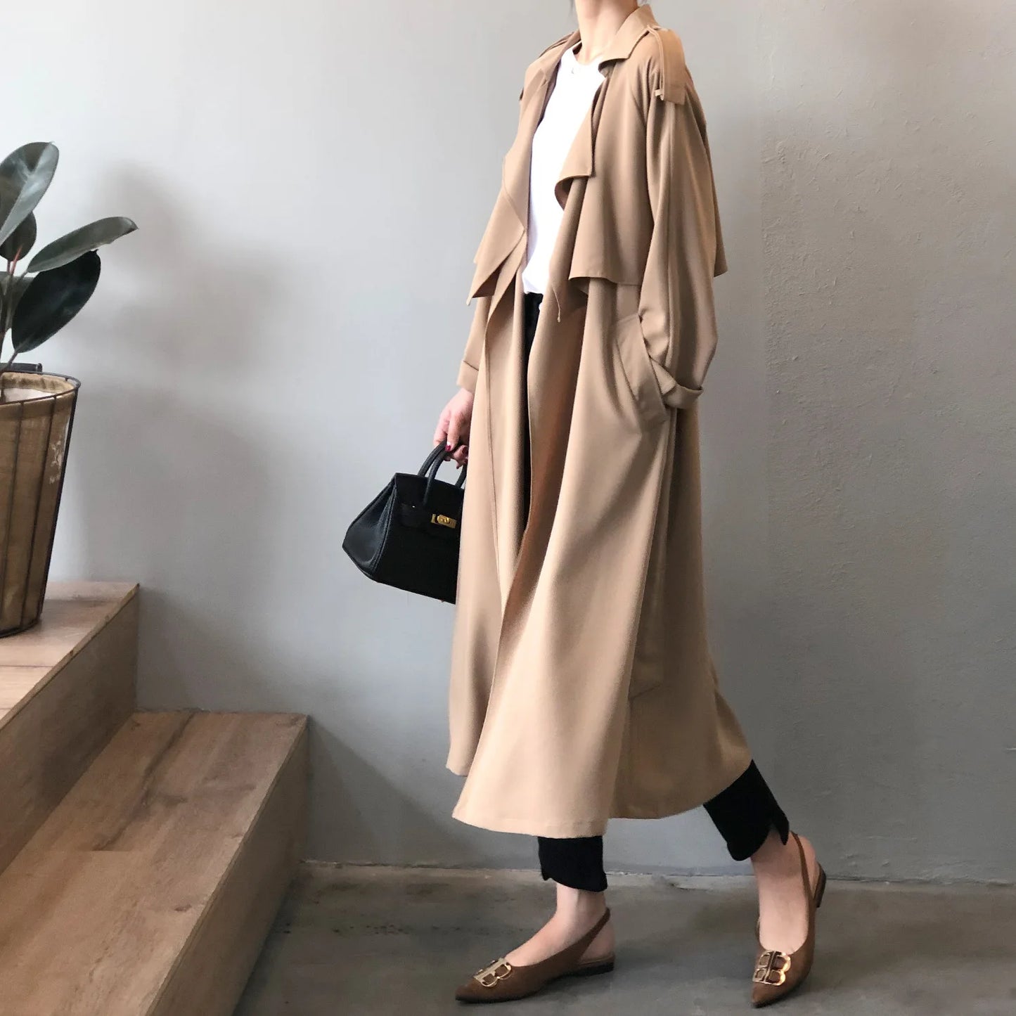 Winter Women Coat Female Trench Jacket Vintage Maxi Classic Long Trench Women Coat Oversize Female Windbreaker Blazers  Coat