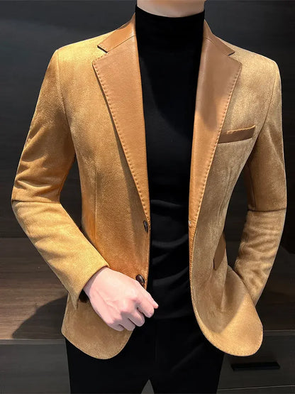 Men's Suit Jackets High Quality Slim Fit Male Blazer Thin New In Original Clothing Menswear Korean Style Coat Clothes Handsome