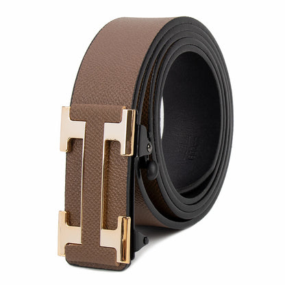 Famous men's fashionable belts, letter belts that are durable and in dark colors, are suitable to be a nice gift.