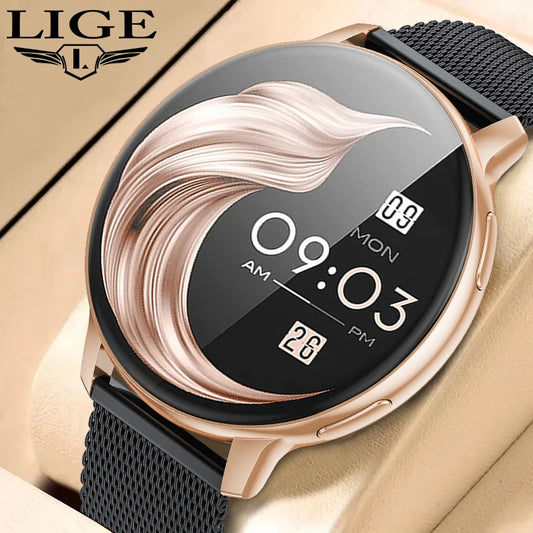 LIGE Bluetooth Call Smart Watch Women Custom Dial Steel Watches Men Sports Fitness Tracker Heart Rate Smartwatch For Android IOS