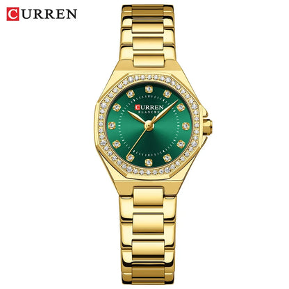 CURREN Original Diamond Watch for Women Fashion Elegant Stainless Steel Waterproof Quartz Wristwatch Luxury Ladies Dress Watches