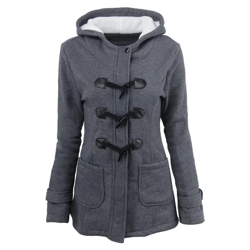 Casual Women Trench Coat 2024 Autumn Zipper Hooded Coat Female Long Trench Coat Horn Button Outwear Ladies ToP Pluse Size S-5XL