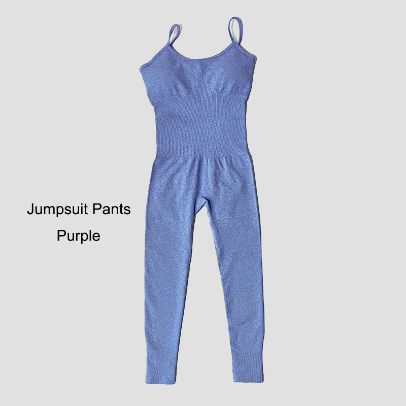 Women's Tracksuit Yoga Set Seamless Jumpsuits One Piece Fitness Workout Rompers Sportswear Gym Set Workout Clothes For Women