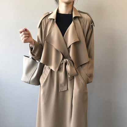 Winter Women Coat Female Trench Jacket Vintage Maxi Classic Long Trench Women Coat Oversize Female Windbreaker Blazers  Coat