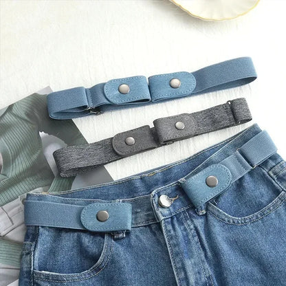 Canvas Adjustable Elastic Waist Band Invisible Belt Buckle-Free Belts for Women Men Jean Pants Dress No Buckle Easy To Wear