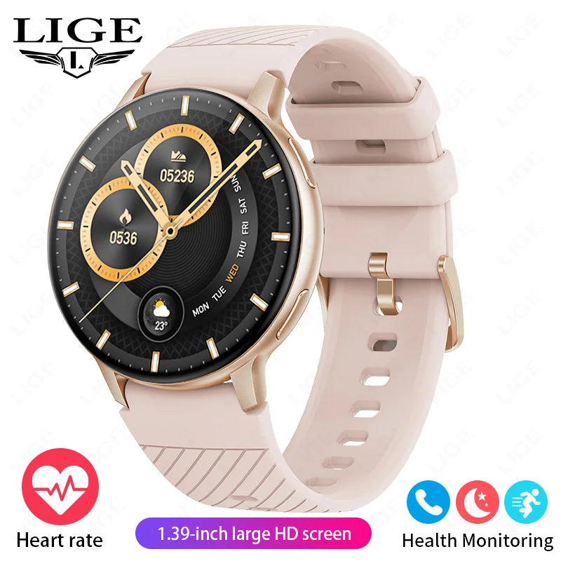 LIGE Bluetooth Call Smart Watch Women Custom Dial Steel Watches Men Sports Fitness Tracker Heart Rate Smartwatch For Android IOS