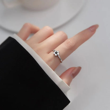 Luxury Zircon Flower Opening Rings for Women Cubic Zirconia Rose Cherry Blossom Tulip Adjustable Finger Ring Wedding Jewelry