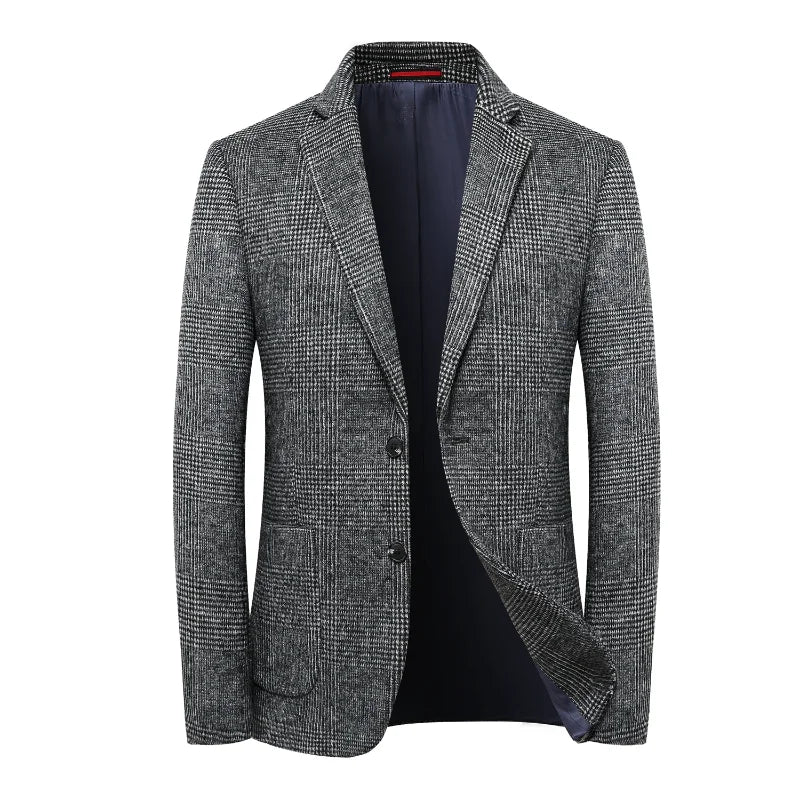 Top Grade Wool Warm Men for Blezer 2025 New Autumn Winter Men Smart Casual Classic Single Breasted Blazer Mujer Brand Clothes