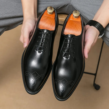 Luxury Mens Leather Shoes High Quality Men's Shoes Fashion Oxford Wedding Men Dress Leather Shoes 2024 Gentleman Office Man Shoe