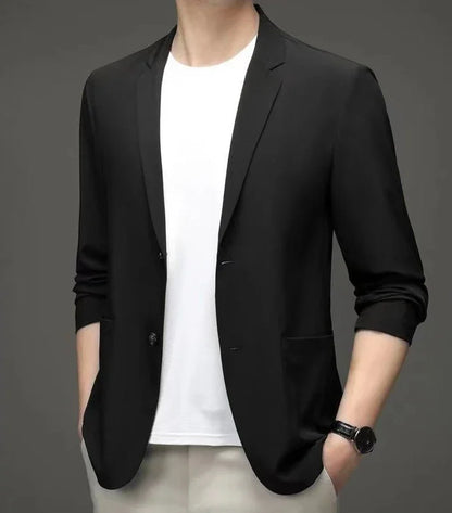 Party Coats Man Suits and Blazers Single Breasted Jacket for Men Black Menswear Summer Simple Clothing New in Spring Clothes