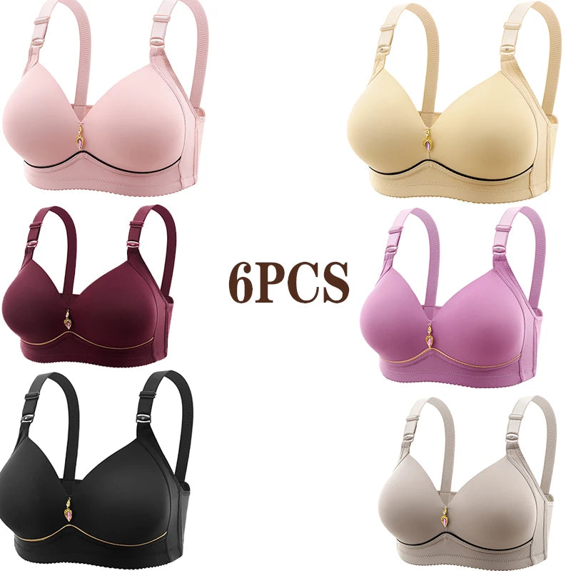 New Non-magnetic Thin Cup Glossy Fat Mm Bra Large Size No Underwire Comfortable Breathable Gathered Women's Underwear