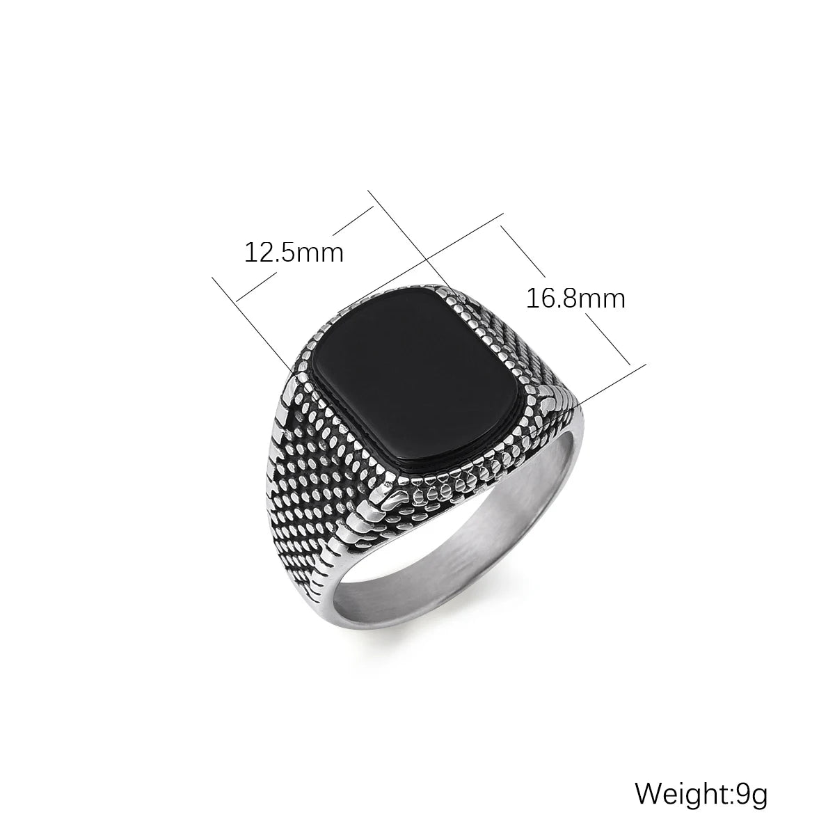 R3248 Men's High Quality 316LStainless Steel Onyx Rings Classic Fashion Trend Jewelry Eco-Friendly Material