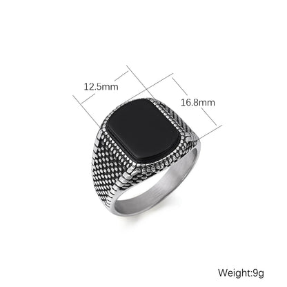 R3248 Men's High Quality 316LStainless Steel Onyx Rings Classic Fashion Trend Jewelry Eco-Friendly Material