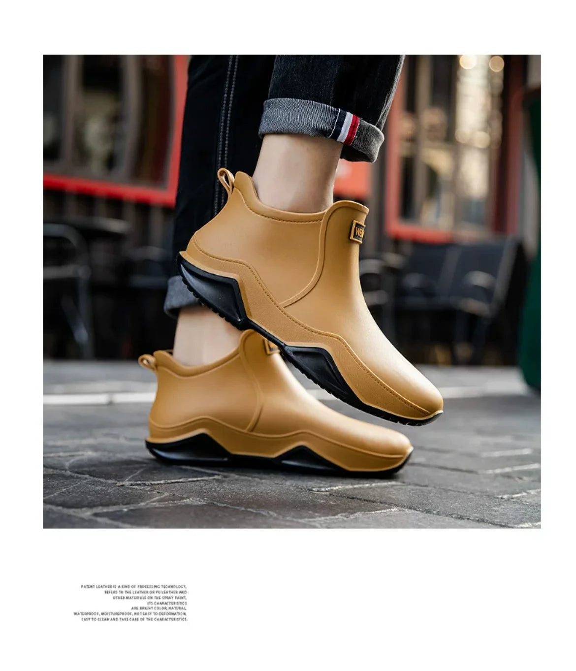 New Rain Shoes Ankle Women Waterproof Shoes Rain Boots Men Anti-slip Wear-resistant Plush Fashion Kitchen Summer Winter