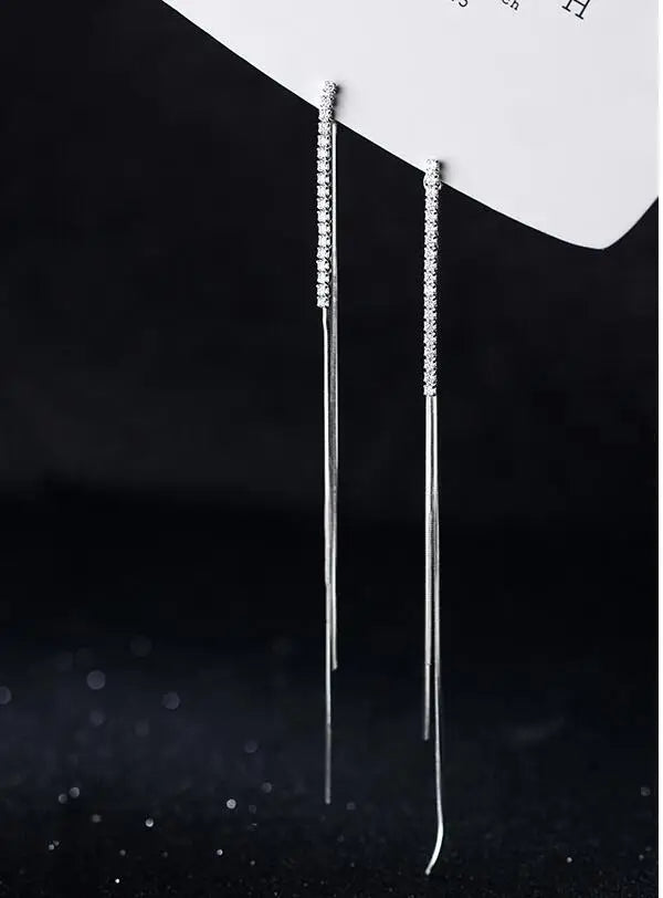 316L Stainless Steel Long Tassel Earrings For Women Elegant Simple Gold Color Drop Earring Stylish Jewelry Personality Gift