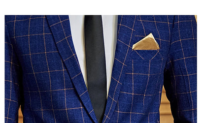 Blazer Vest Pants Groom Wedding Dress Stage Party Suit Three Piece Set and Two Piece Set Mens casual business classic plaid suit