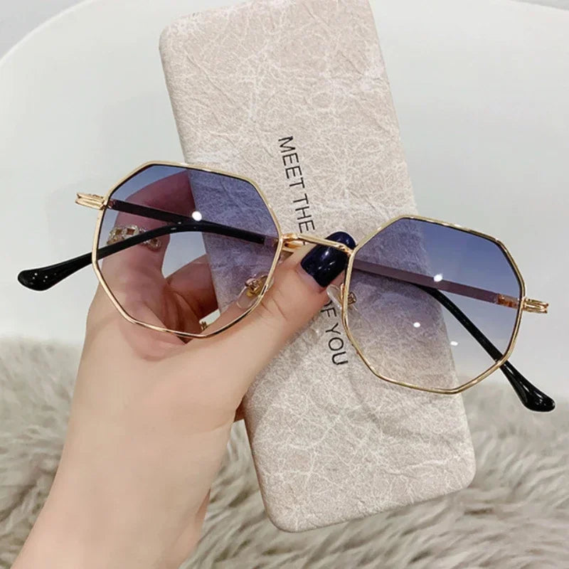 2024 New Fashion Metal Polygonal Sunglasses Classic Vintage Eyewear for Men Women INS Style Sunglasses Personalized Sun Glasses