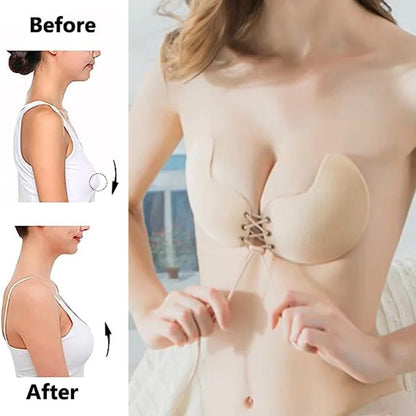 Mango Invisible Push Up Bra Backless Strapless Seamless Front Closure Bralette Underwear Adhesive Silicone Sticky Bras Lingerie