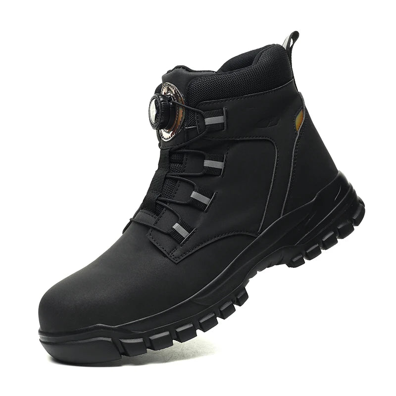 Waterproof Safety Boots Men Indestructible Steel Toe Work Boots Anti-smash Stab-resistant Safety Shoes Biker Botas Para Hombre