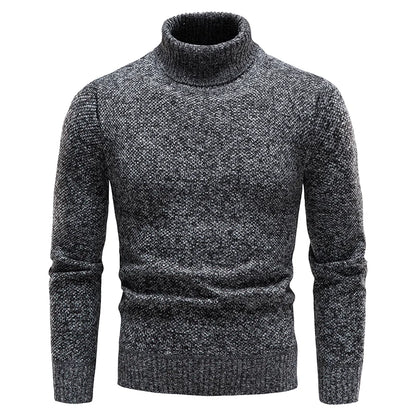 Autumn Winter Fleece Sweater Men Thicker Turtleneck Warm Pullover Slim Fit Man Clothes Luxury Brand Black Brown Jumpers Elastic