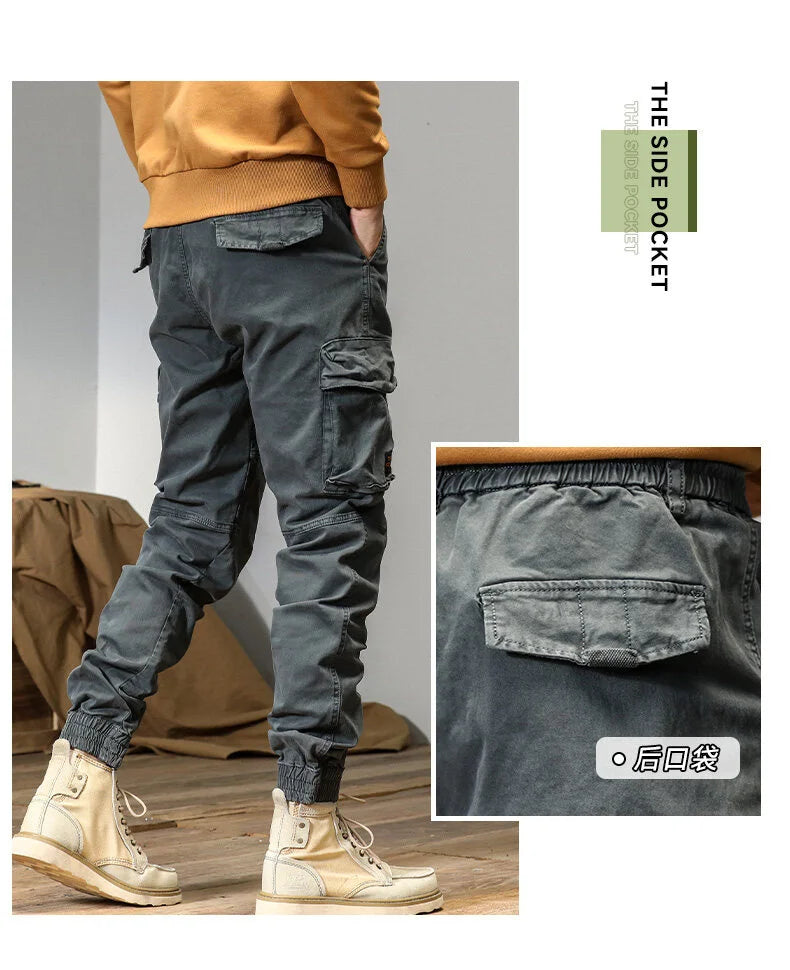 CAAYU Joggers Cargo Pants Men Casual Y2k MultiPocket Male Trousers Sweatpants Streetwear Techwear Tactical Track Black Pants Men