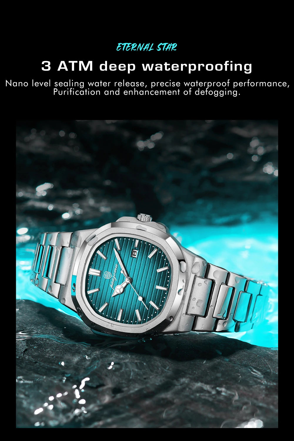 Fashion Men's Watches Business Stainless Steel Quartz Wrist Watch Calendar Date Male Casual Sports Luminous Clock