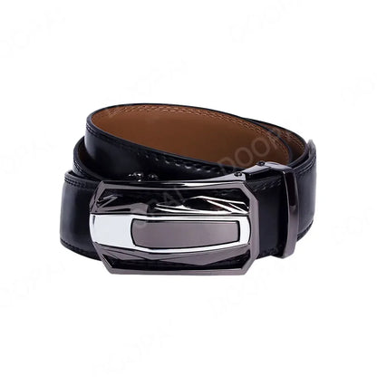 Men Belt Genuine Leather Cow Strap Automatic Belt Sports Car Brand Fashion Automatic Buckle Waist Strap Black Male Belts for Men