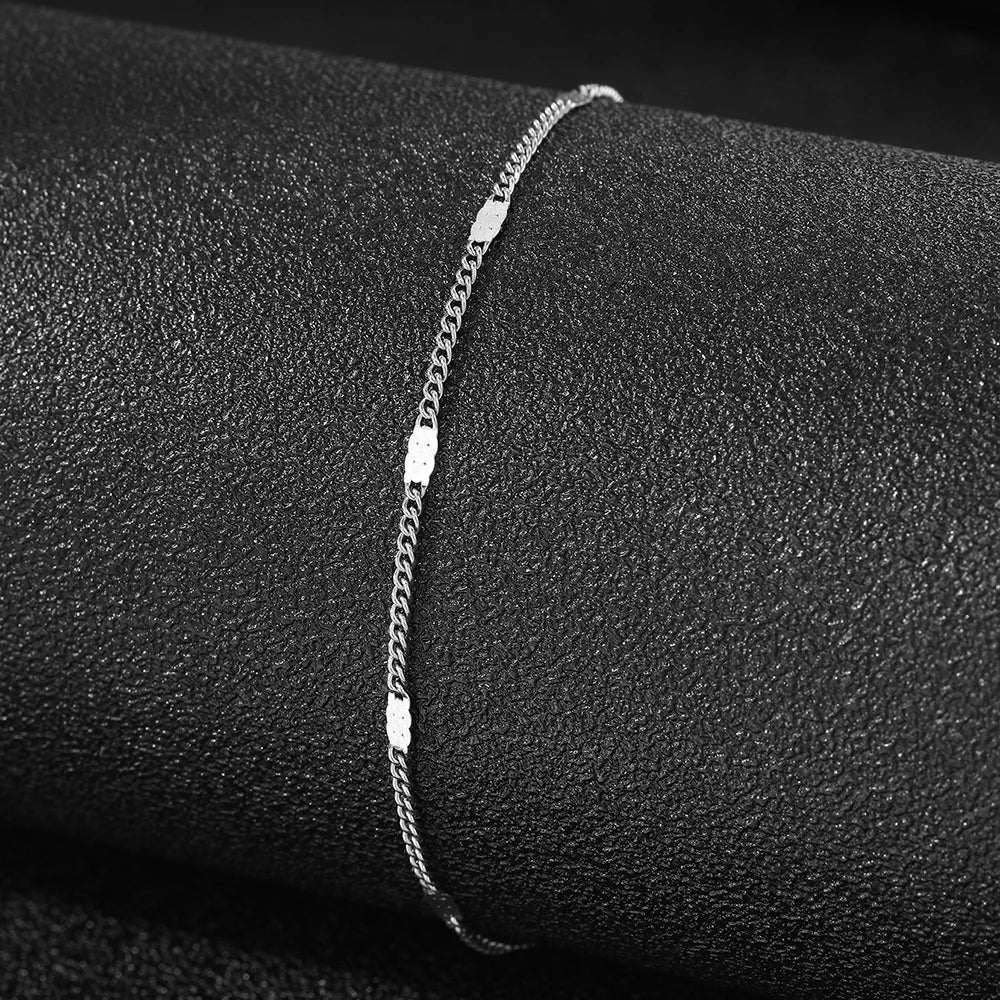 Stainless Steel Anklet New Style Light Luxury Sense of Quality Sequin Chain Fine Delicate Anklet For Women Jewelry Party Gifts