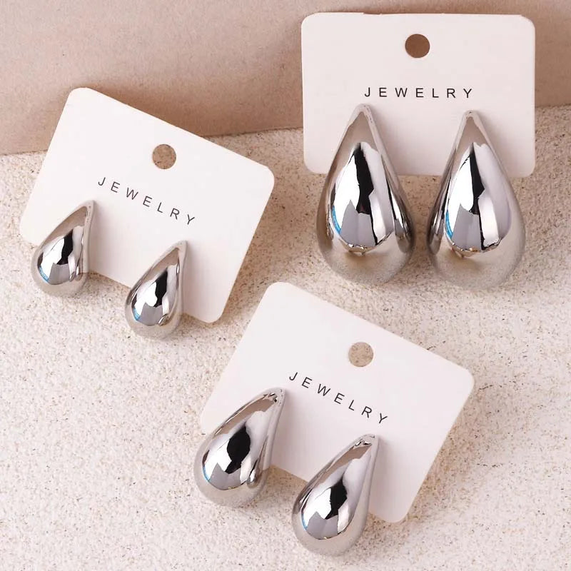 Fashion Modern Jewelry New Gold Silver Color Teardrop Earrings For Women Girl Gift Hot Sale Popular Ear Accessories