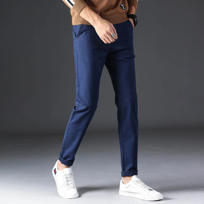 KSTUN 2025 Spring Summer New Casual Pants Men Cotton Slim Fit Chinos Fashion Trousers Male Brand Clothing Basic Mens Pants