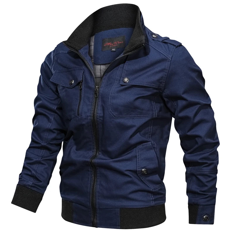 2025 New Spring Autumn Brand Fashion Men's Jacket Casual Jacket Outdoor Sports Jacket Spring and Autumn Military Motorcycle Coat