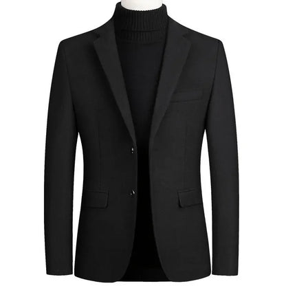 BROWON Brand Business Casual Wool Blazer Men 2025 Autumn and Winter New Solid Men Blazer Regular Fit Long Sleeve Blazers for Men