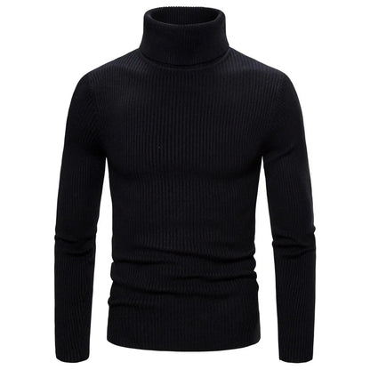 Autumn Winter New Men's Turtleneck Sweater Male Version Casual All-match Long Sleeved Stripes Knitted Sweater Pullover