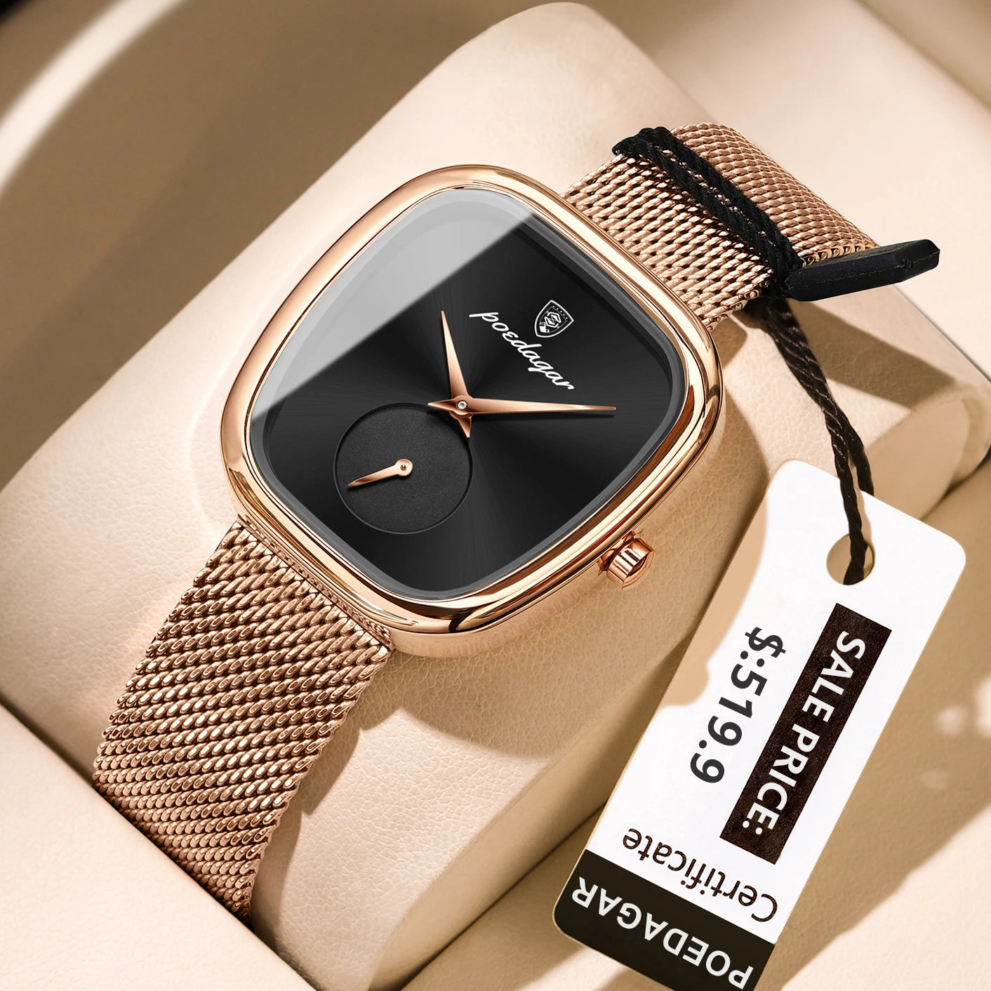 POEDAGAR Luxury Fashion Elegant Ladies Watch Waterproof Watch for Woman Mesh Stainless Steel Quartz Women's Watches Female Reloj