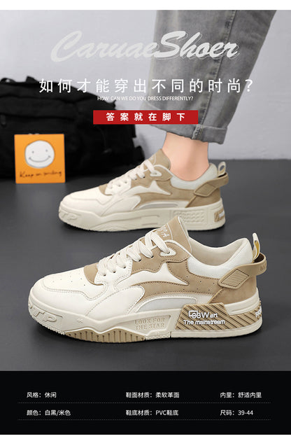 New Autumn Men's Sneakers Men's Comfortable Platform Shoes 2023 Trend Lace-up Vulcanized Shoes White Casual Sneakers Zapatillas