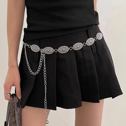 Ethnic style waist chain accessories Bohemian versatile belt women's dress high-end dress with waistband metal retro