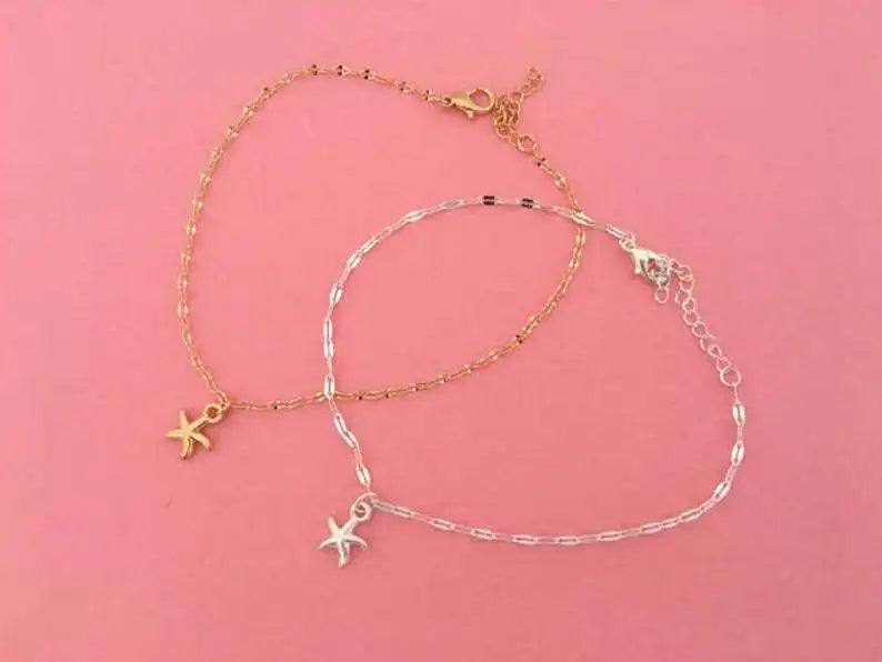 New Fashion Starfish Female Anklets Barefoot Sandals Foot Jewelry Leg New Anklets on Foot Ankle Bracelets Women Leg Chain Gifts