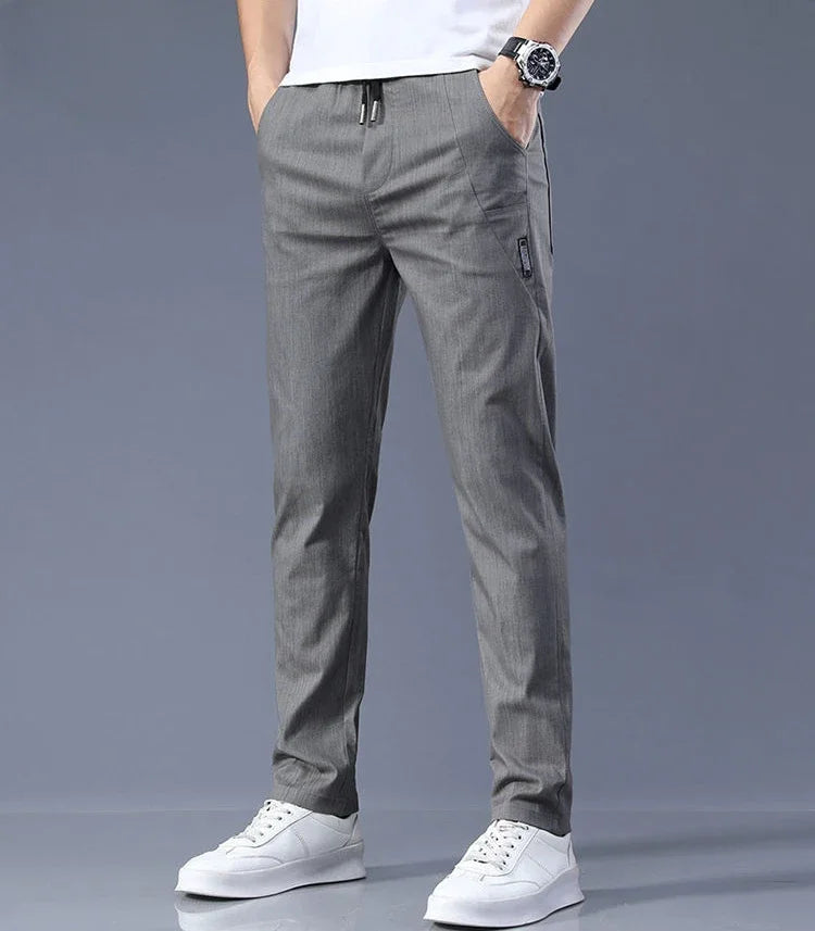 Summer Office Business Cotton Trousers For Men Tailoring Casual Pants Man Luxury Thin Vintage Long Trend Designer High Quality