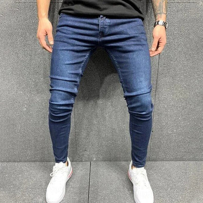 2025 New Men's Stretchy SKinny Jeans Solid Color Slim Fit Casual Pants Fashion Mens Designer Clothes Streetwear Denim Trousers