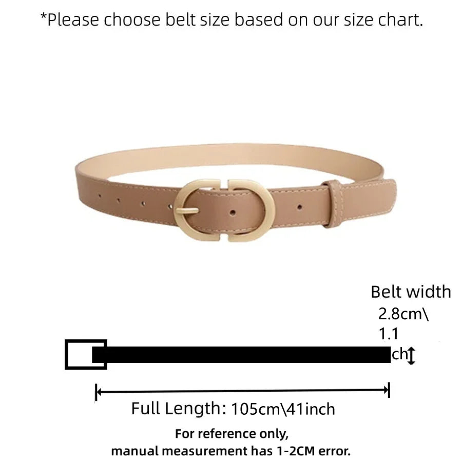 1pc Women's belt fashion trend alloy needle buckle shape simple PU leather decorative waistband students daily casual wear