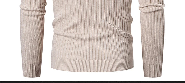 New Men's Turtleneck Sweater Casual Men's Knitted Sweater Warm Fitness Men Pullovers Tops