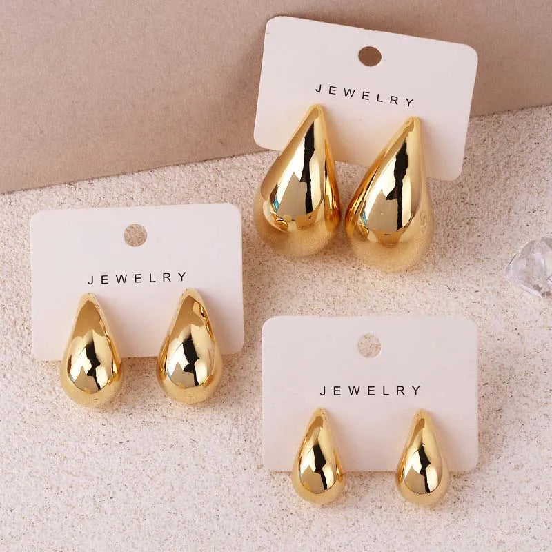 Fashion Modern Jewelry New Gold Silver Color Teardrop Earrings For Women Girl Gift Hot Sale Popular Ear Accessories