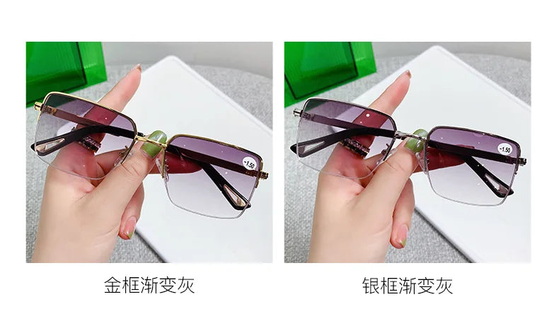 New Myopia Glasses Business Half Frame Anti Blue Light Glasses Man Fashion Myopia Glasses Diopter -1.0 To -4.0