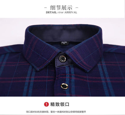 2024Men's Casual Warm Shirts Autumn Winter Long Sleeve Plaid Shirt Thick Warm Tops Men High Quality Soft Large Size Shirt Camisa