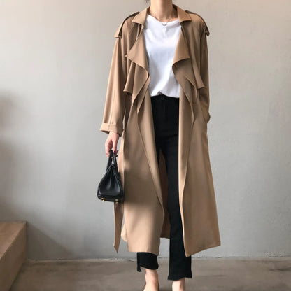 Winter Women Coat Female Trench Jacket Vintage Maxi Classic Long Trench Women Coat Oversize Female Windbreaker Blazers  Coat