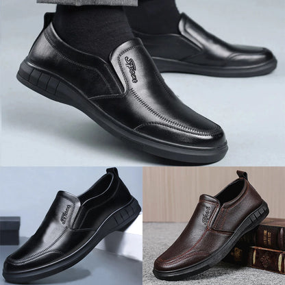 Men's PU Leather Shoes Formal Dress Loafers Large Size Casual Soft Mens Business Comfortable Non-slip Driving Shoes