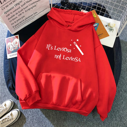 Women Hipster Streetwear Sweatshirts It's Leviosa Magic Hoodie Fashion Funny Sportswear Loose Oversize Clothing Soft Tops Female