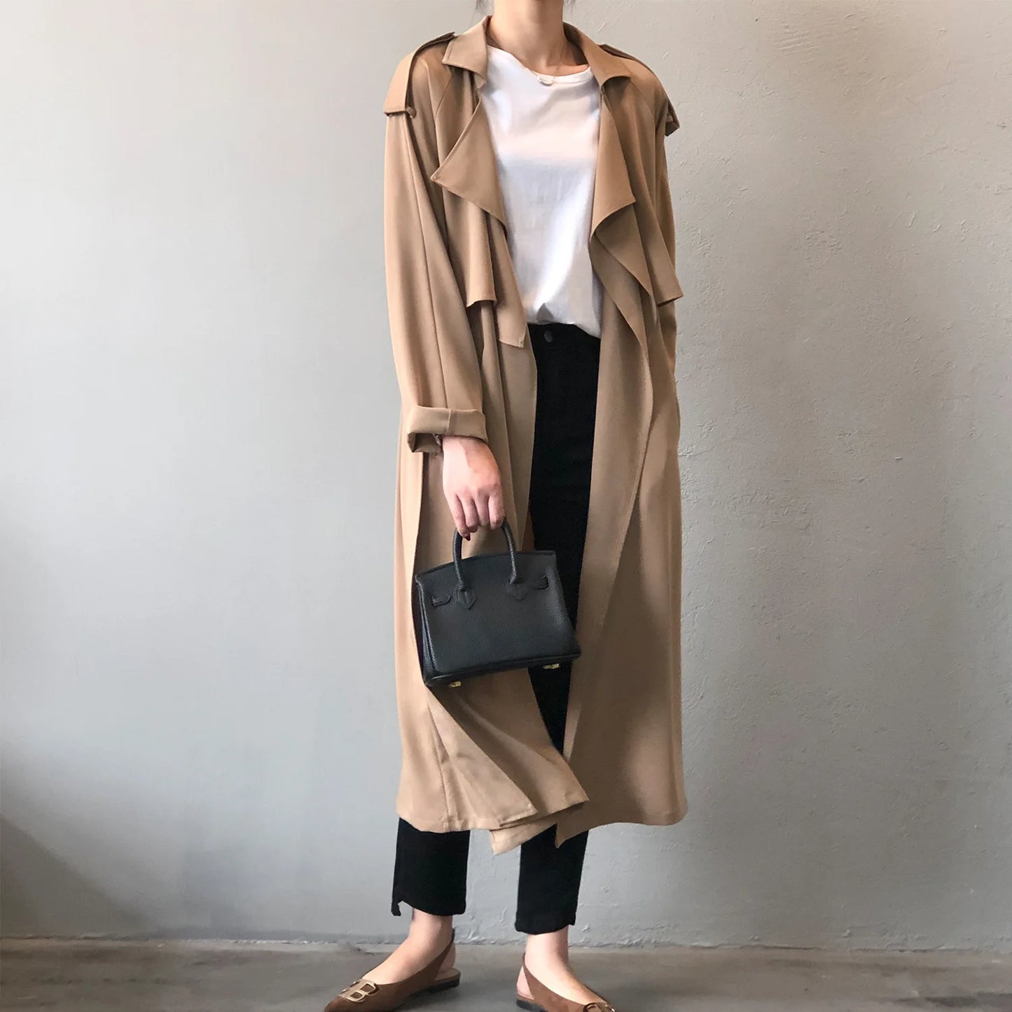 Winter Women Coat Female Trench Jacket Vintage Maxi Classic Long Trench Women Coat Oversize Female Windbreaker Blazers  Coat