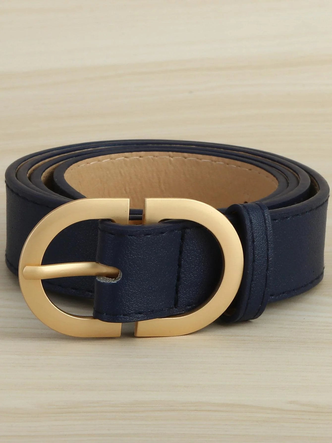 Women Leather Belt for Jeans Pants Dress Waist Belt with Gold Buckle for Women Girls