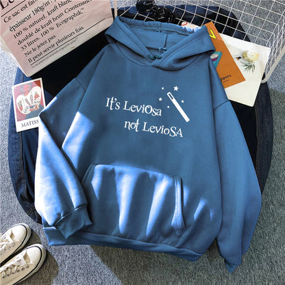 Women Hipster Streetwear Sweatshirts It's Leviosa Magic Hoodie Fashion Funny Sportswear Loose Oversize Clothing Soft Tops Female